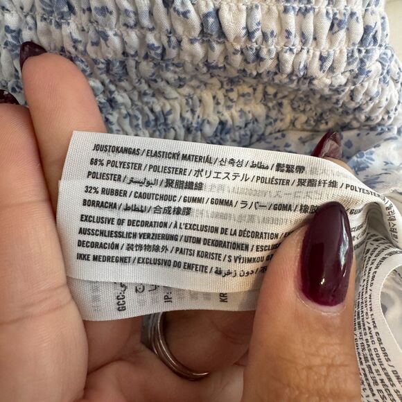 Hollister Y2K Ditzy Floral Boho Crop Peasant Top - Picture 3 of 3